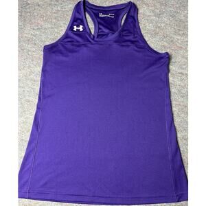 Under Armour HeatGear Women Medium Purple Racerback Fitted Tank Top Athletic